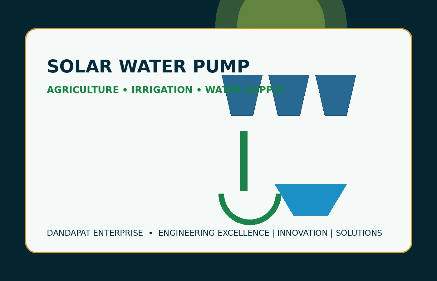 Solar water pump for irrigation